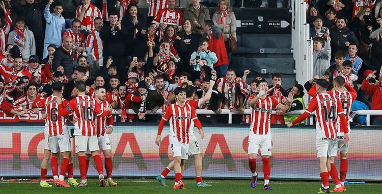 La felicidad de un tanto este curso en rojiblanco. Foto: Sporting de Gijón