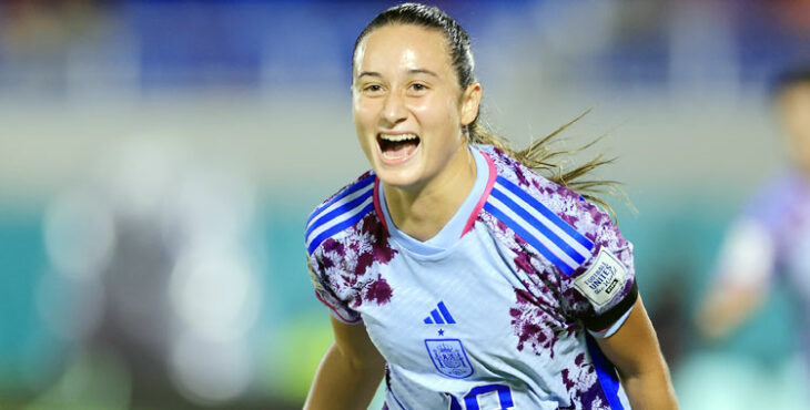 Alba Cerrato celebrando su gol. Foto: RFEF