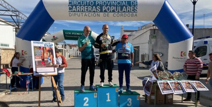 Podio masculino en la Lechón Cross de Cardeña. Foto: Club Atletismo Rute