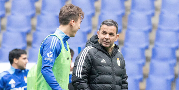 Javi Calleja en un entrenamiento con el Real Oviedo. Fotografía: Real Oviedo