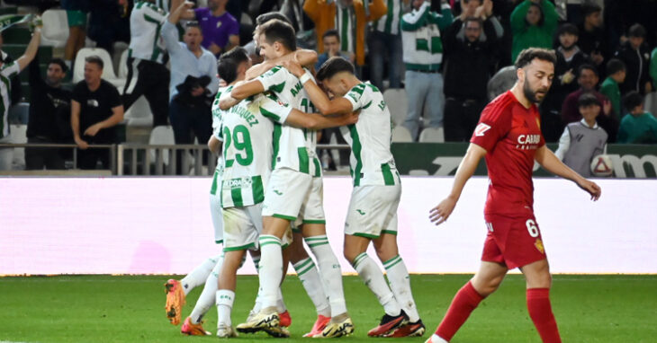 Celebración de un gol del Córdoba en El Arcángel. Foto: Natalia Román