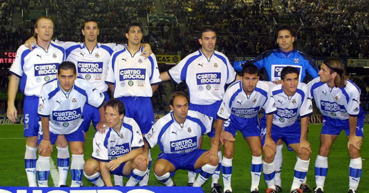 Once del Tenerife con Iván Ania en la temporada 2001-02.