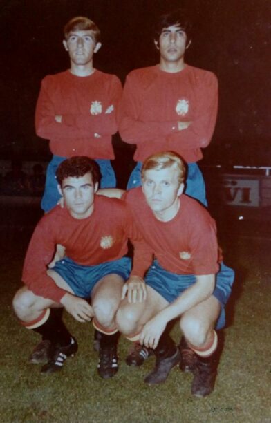Paco Varo junto a Manolin Cuesta, Juan Verdugo y Crispi con la Selección Olímpica.