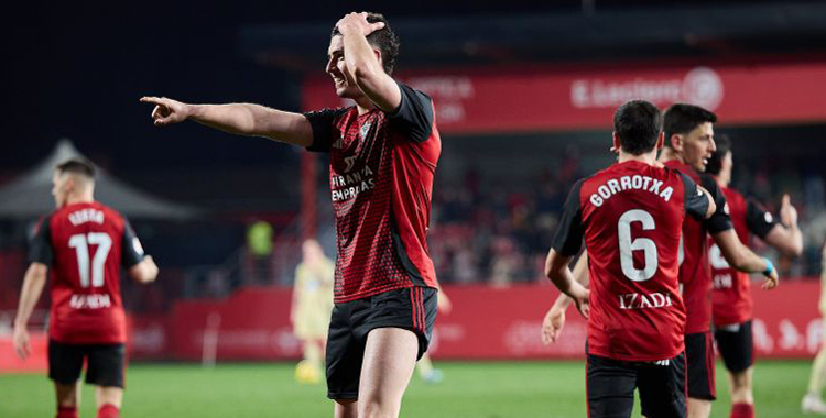 Panichelli celebra su gol ante el Racing Ferrol.