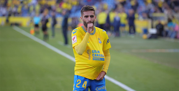 Pejiño celebra un tanto con Las Palmas Foto: Diario