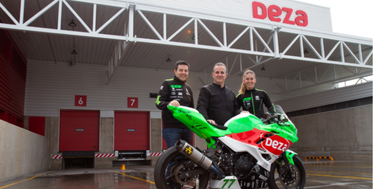 Antonio Deza, junto a Andrea Sibaja y Luis Castro, en la nueva sede logística de DEZA en Córdoba