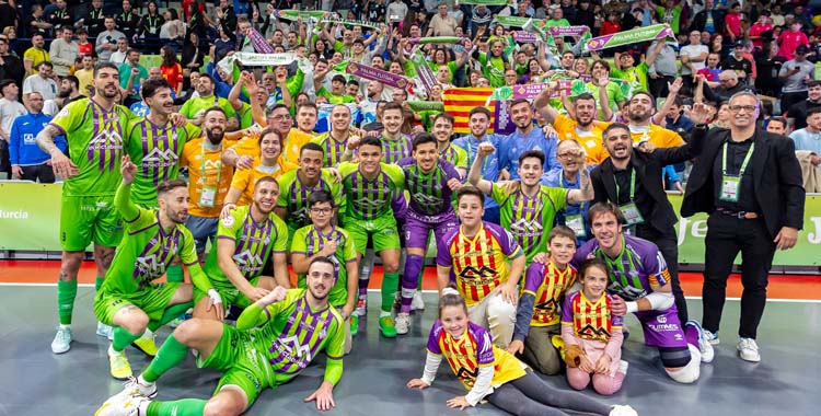 La felicidad de Barrón y sus compañeros del Palma Futsal.