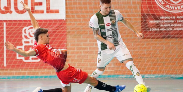 Lance del derbi entre el Córdoba Futsal Patrimonio y el Bujalance.