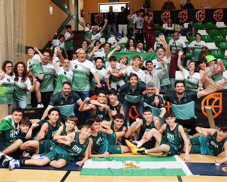 La selección andaluza de minibásket masculino. Foto: FAB