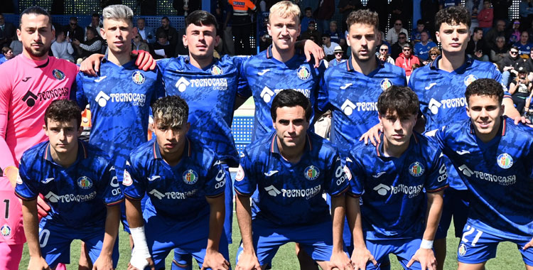 El once del Getafe B, con Rafa Diz, ante el Numancia.