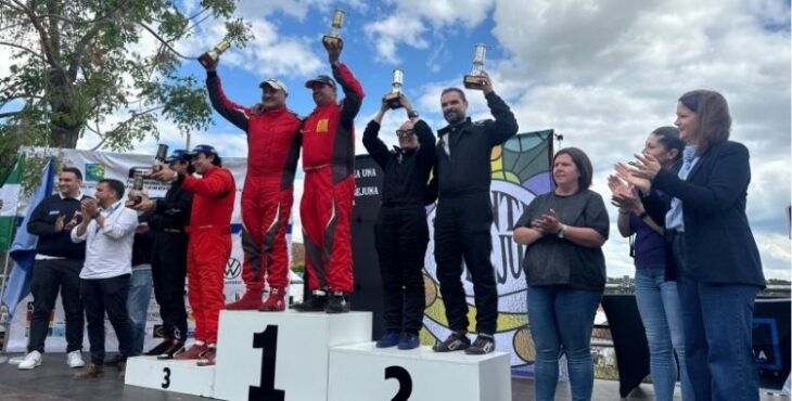Podio del II Rallycrono de Las Minas del Campeonato de Andalucía de Rallycronos 2025