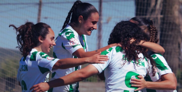 Las jugadoras blanquiverdes celebrando un tanto el pasado curso. Foto: @CordobaFemenino