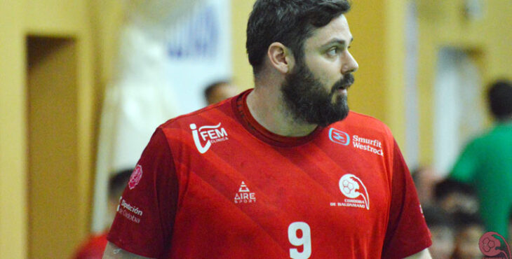 Juanlu Moyano en su último partido oficial con el Cajasur, en la fase de ascenso de mayo. Foto: Rafa Barroso / CBM