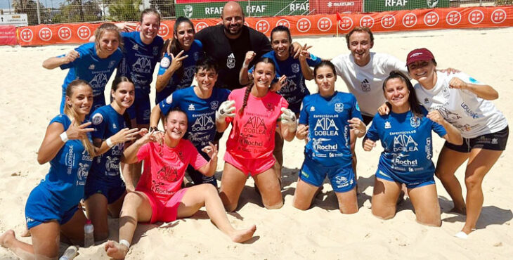 La alegría pozoalbense tras la clasificación. Foto: CD Pozoalbense Femenino