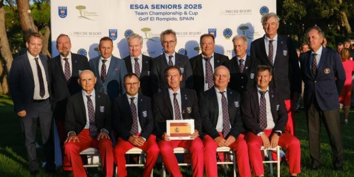 El equipo español que participó en el Europeo Sénior organizado por AESGOLF.