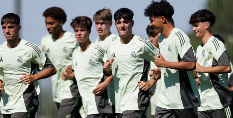 Los juveniles del Real Madrid entrenando en la pretemporada. Foto: Real Madrid