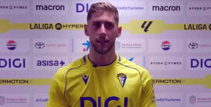 Jorge Moreno tras debutar con el Cádiz ante el Córdoba.