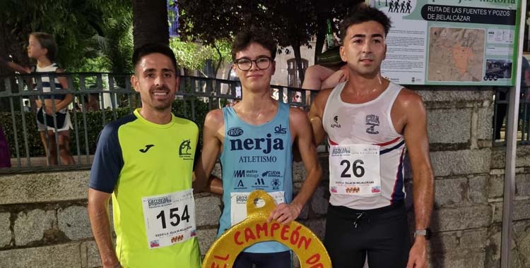 Podio masculino de la Carrera Villa de Belalcázar.