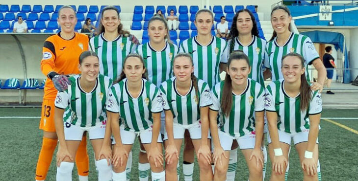 El equipo de inicio de las blanquiverdes para el duelo celebrado en Manzanares. Foto: @CordobaFemenino
