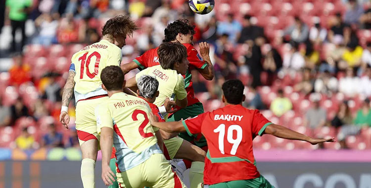 Andrés Cuenca en una acción del partido de España ante Marruecos del Mundial sub20. Foto: RFEF