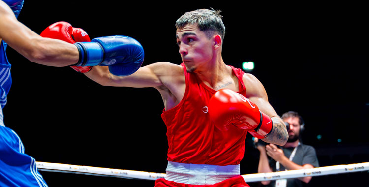 Rafa Lozano en un lance durante este Mundial. Foto: Federación Española de Boxeo
