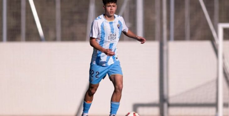 Miguel Santaella durante un encuentro de la pasada temporada con el Málaga B