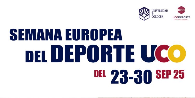 Cartel de la Semana Europea del Deporte 2025 en la Universidad de Córdoba, con fechas del 23 al 30 de septiembre organizado por UCOdeporte.