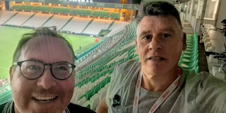 Rafa Fernández y David Jurado analizando el triunfo del Córdoba ante el Castellón.
