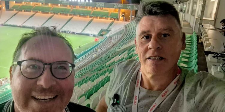 Rafa Fernández y David Jurado analizando el triunfo del Córdoba ante el Castellón.