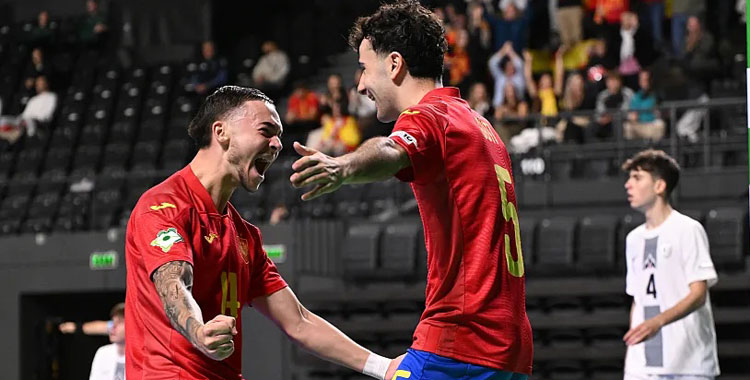Pablo Guti celebrando uno de sus tantos a Eslovenia. Foto: UEFA.com