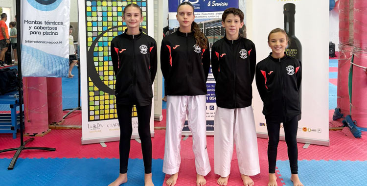 Los cuatro alumnos del Shotokan Villoslada que estarán presentes en Ourense