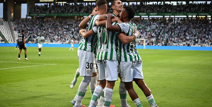 Celebración del gol de Jacobo al Almería. Autora: Natalia Román