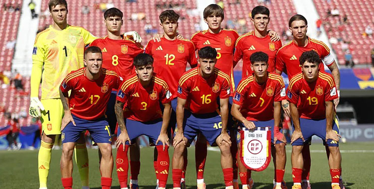 El once inicial de España sub20 ante México. Foto: RFEF