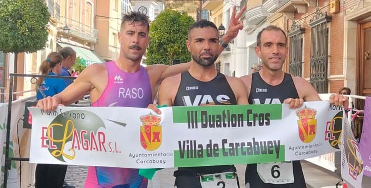 Podio masculino en el Duatlón Cross de Carcabuey.