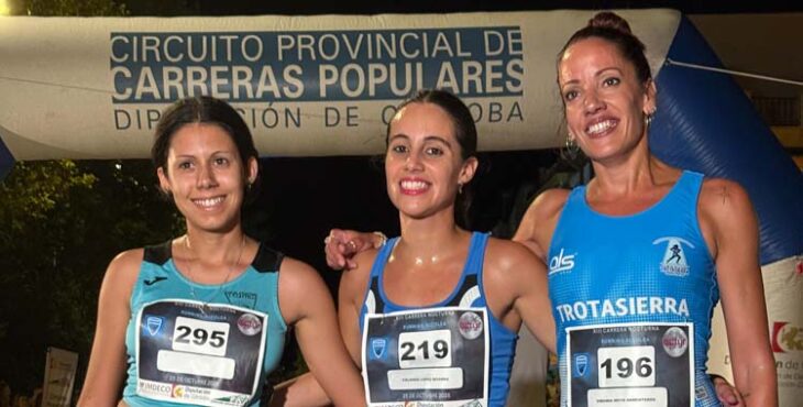 Podio femenino en la Nocturna Running Alcolea.