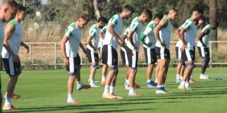 La plantilla del Córdoba CF este viernes en la Ciudad Deportiva.