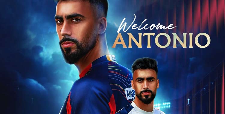 Cartel del anuncio del fichaje de Antonio Moyano por el DHFC