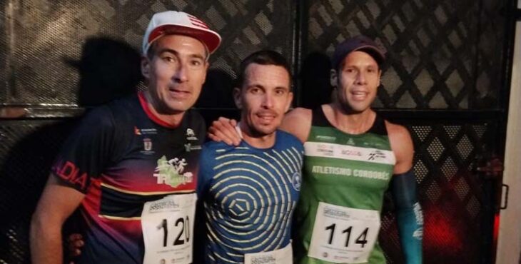 Podio masculino de la Carrera María Auxiliadora de Montilla.