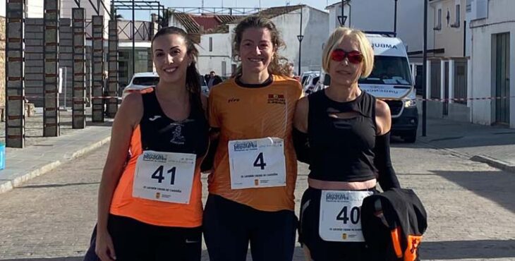 Podio femenino de la Lechón Cross de Cardeña.