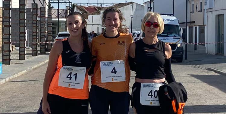 Podio femenino de la Lechón Cross de Cardeña.