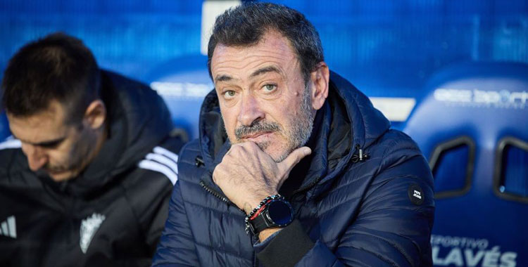 Jesús Galván, en un partido del Mirandés.