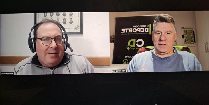 Rafa Fernández y David Jurado valorando el triunfo del Córdoba ante el Mirandés.