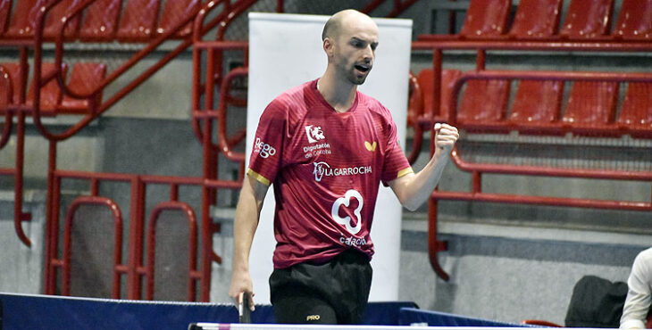 Diogo Carvalho celebrando un punto. Foto: Susana L. Ronchel / Priego Fundación Kutxabank