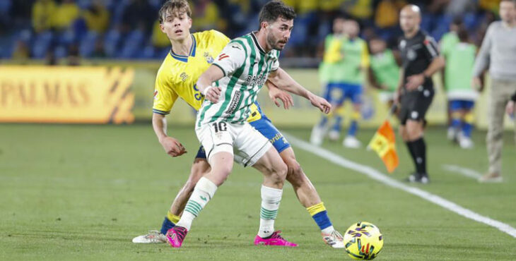 Jacobo en el partido contra Las Palmas. Foto: LaLiga Hypermotion