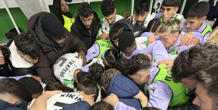 La piña del cuadro verdiblanco que resultó en victoria ante el Nástic. Foto: Atlético Sanluqueño