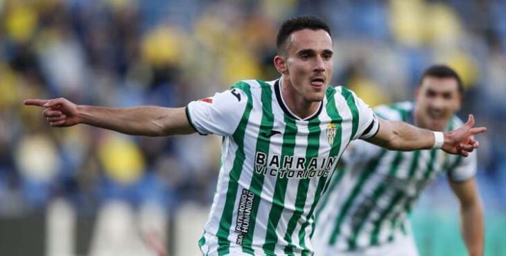 Diego Bri festeja su gol en Las Palmas.