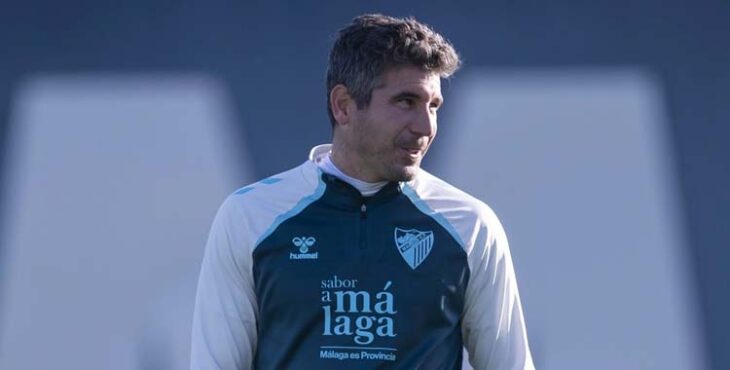 Juan Francisco Funes en un entrenamiento del Málaga.
