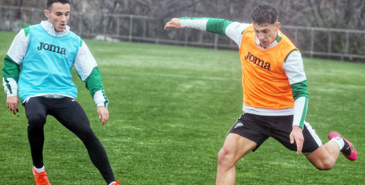 Alcedo y Diego Bri, durante un entrenamiento