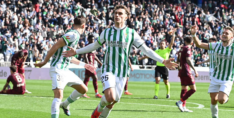 Mikel Goti celebrando a la segunda su primer gol con el Córdoba. Autora: Natalia Román
