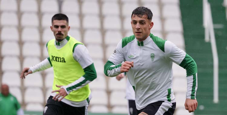 Alcedo en el entrenamiento del Córdoba del sábado.